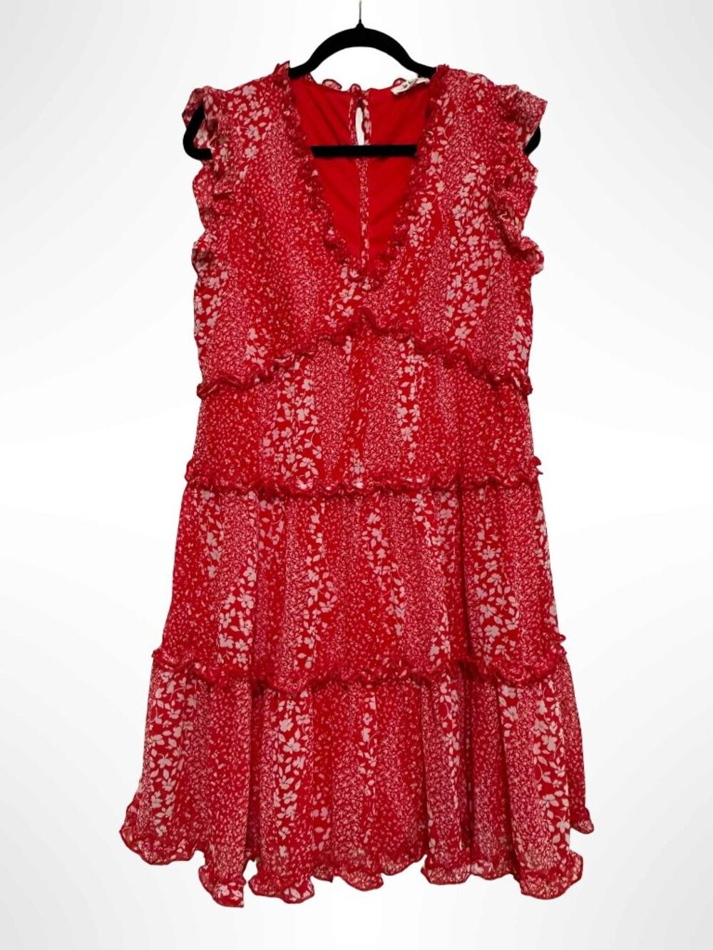 IN LOOM Floral Print Tiered Ruffle Mini Dress Size L